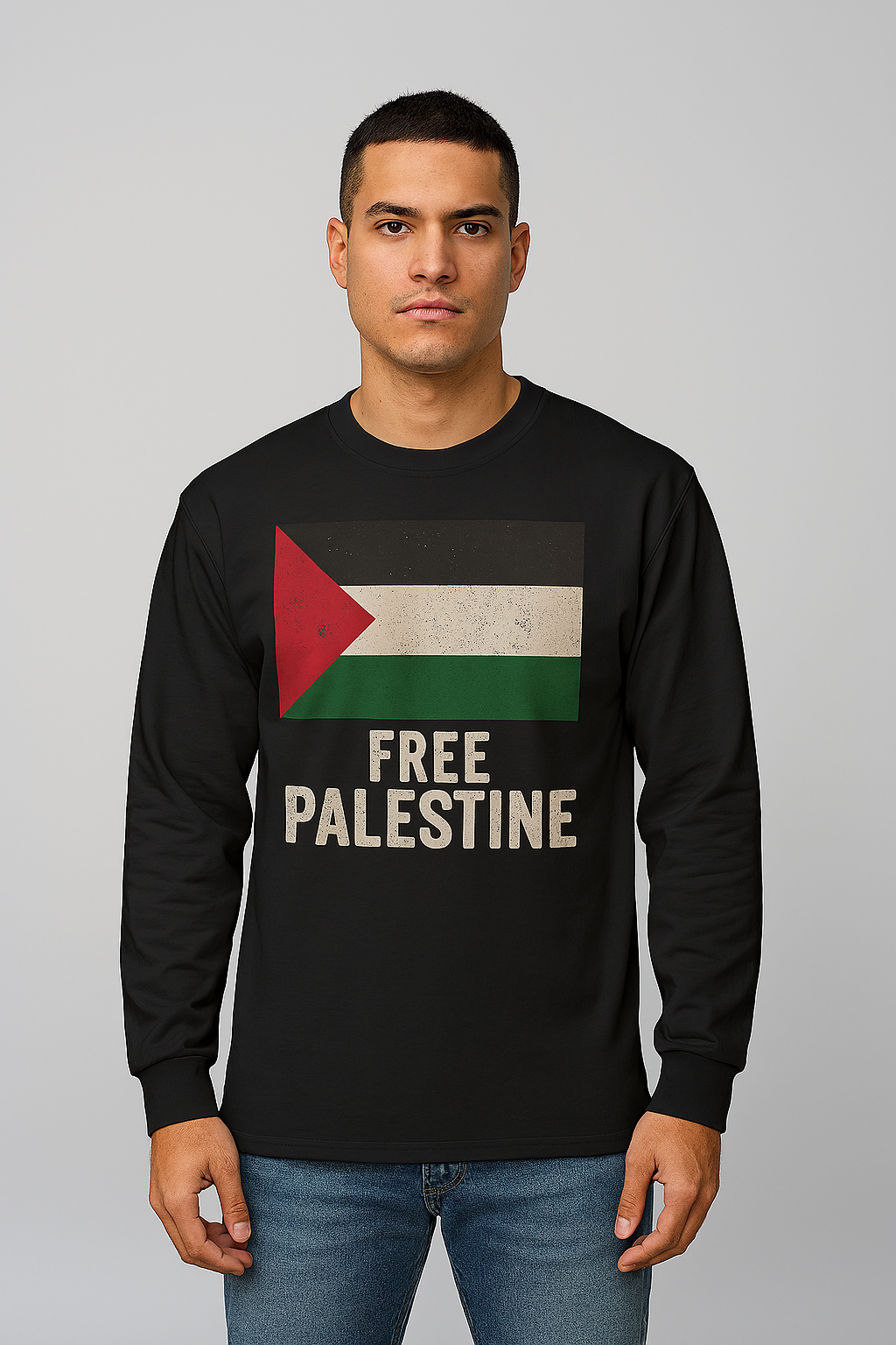 Maglietta a maniche lunghe Free Palestine - Unisex in cotone