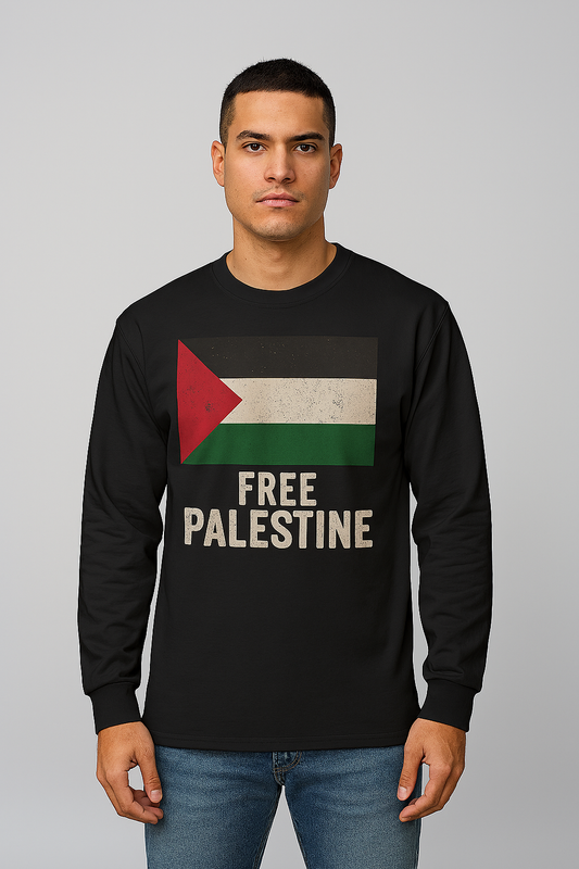 Maglietta a maniche lunghe Free Palestine - Unisex in cotone
